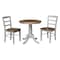 International Concepts 30 in. Round Pedestal Dining Table with 2 Madrid LadderBack Chairs K41-30RT-C2-2 - alternate 2
